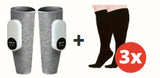 1x Pair Healo Labs™ 3-in-1 Leg Massager + 3 Pairs Extra Wide Compression Socks